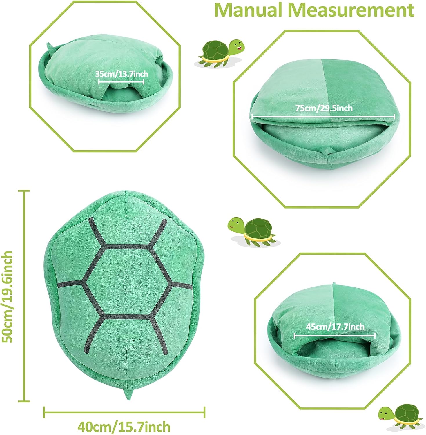 Thumbnail 2 de Fortuning's JDS Large Turtle Shell Plush Pillow 25.5 inch – Wearable Cosplay Turtle Shell