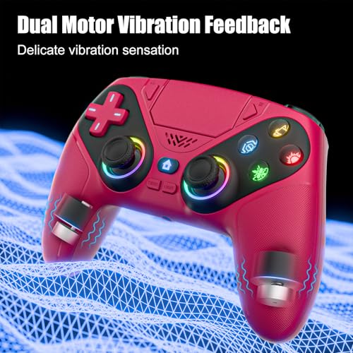 Detalle de Nonbliep RGB Wireless Controller für PS5/Slim/Pro/PC – Back Paddles, Turbo, Makro, Lautsprecher, Dual Vibration & 3,5-mm Audio
