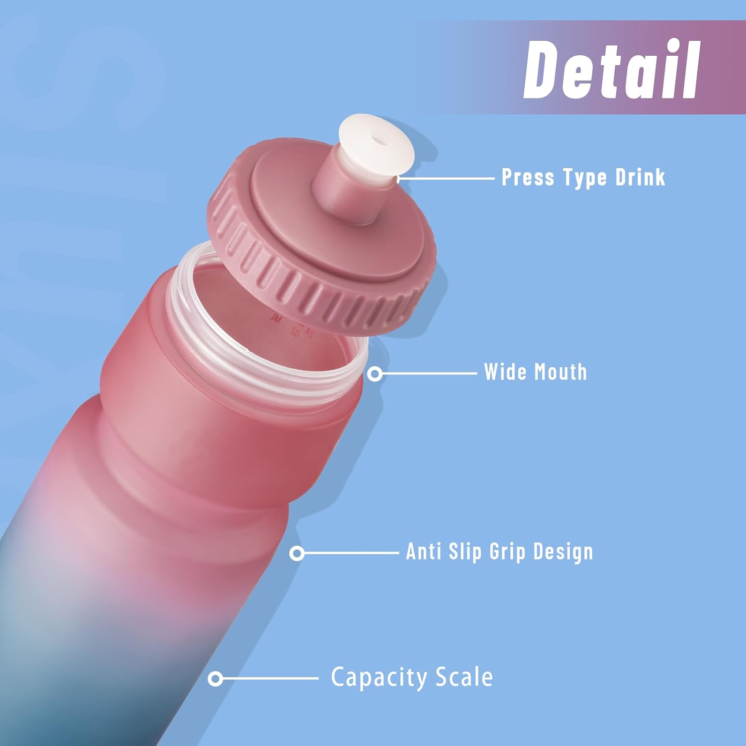 Detalle 2 de SLUXKE 24oz Cycling Water Bottle 2Pack 720ml