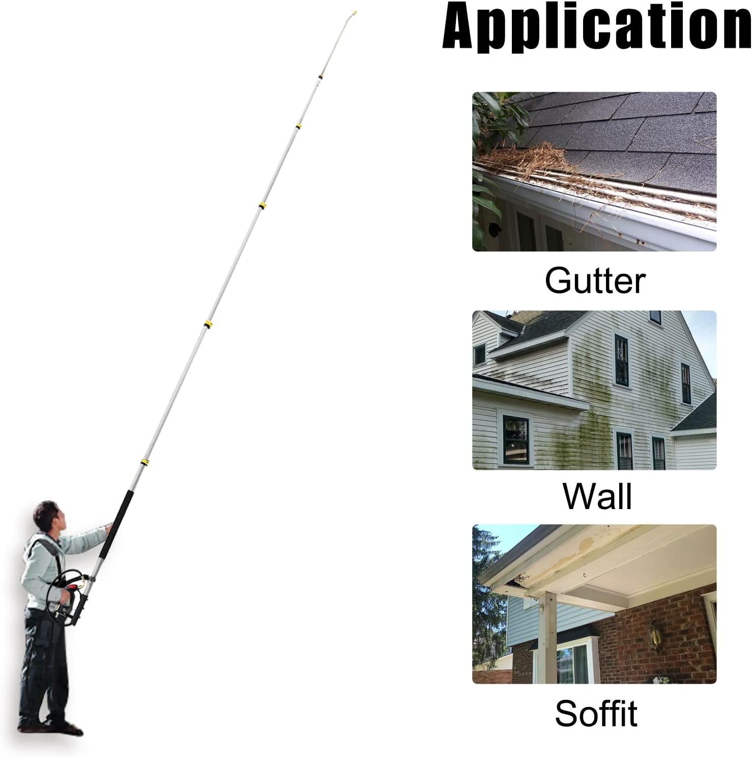 Detalle 2 de JANZ TW-002 24-Foot Pressure Washer Wand with Extension Wands and 7 Nozzles