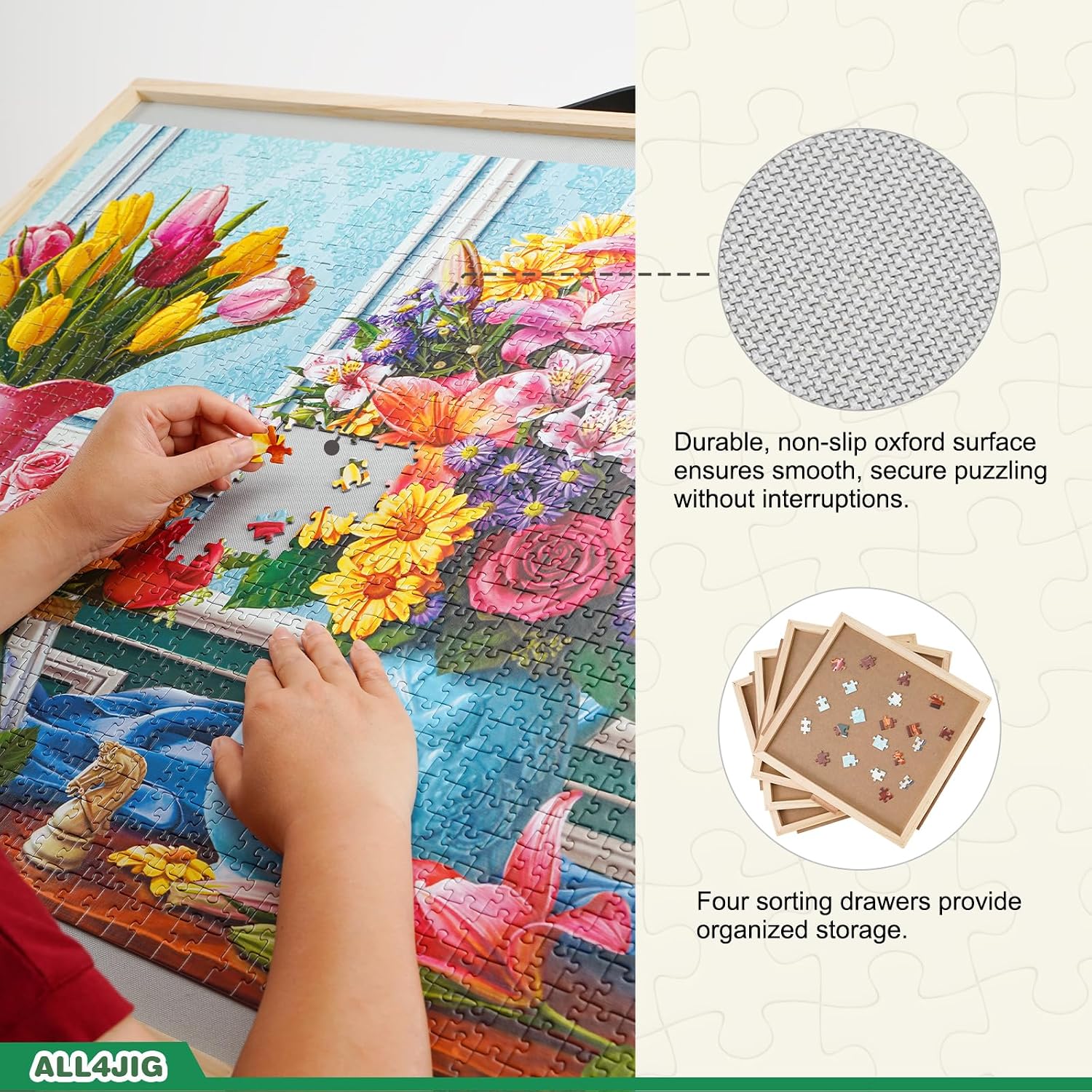 Thumbnail 3 de ALL4JIG 1500-Piece 2-in-1 Tilting & Rotating Puzzle Board
