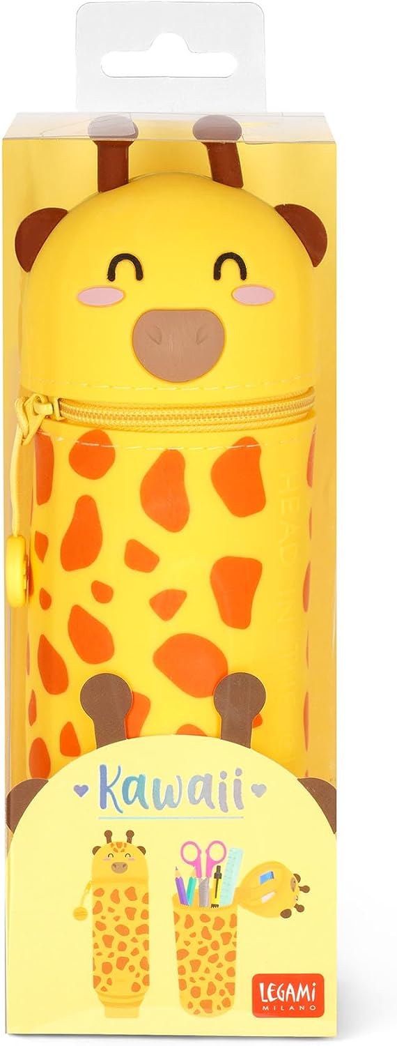 Detalle de Legami Kawaii 2-in-1-etui van zachte siliconen, giraffe, 18,5 cm
