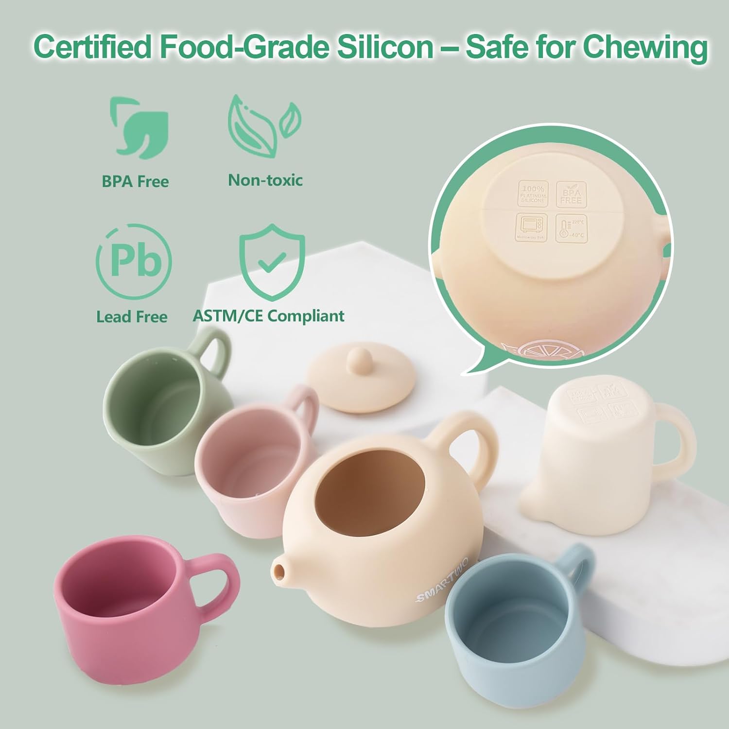 Thumbnail 2 de Smartwo Silicone Tea Set for Toddlers (Montessori role play picnic set)