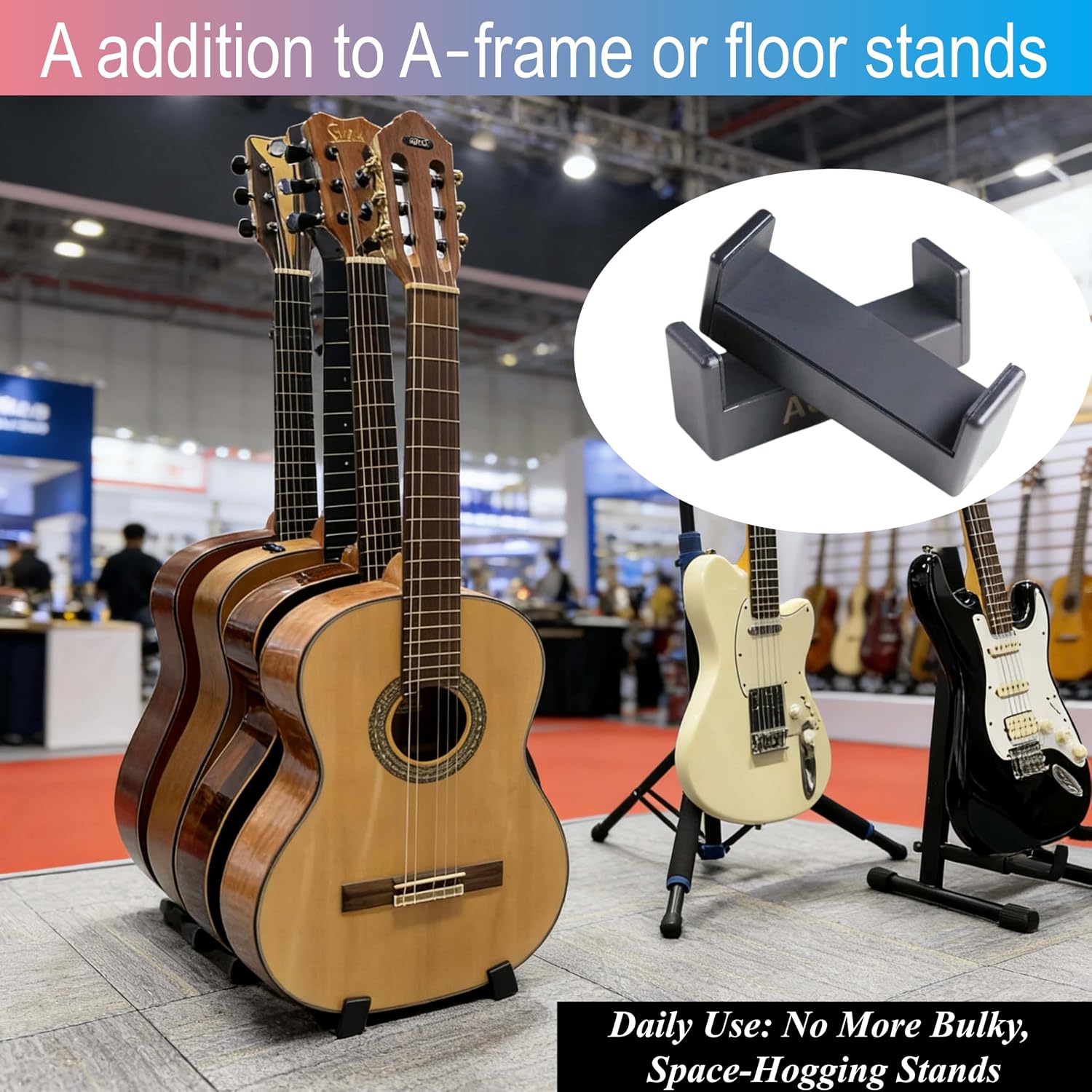 Thumbnail 5 de AUPHY SGS22 Portable Clip-On Guitar Stand for Acoustic, Classical & Folk Guitars