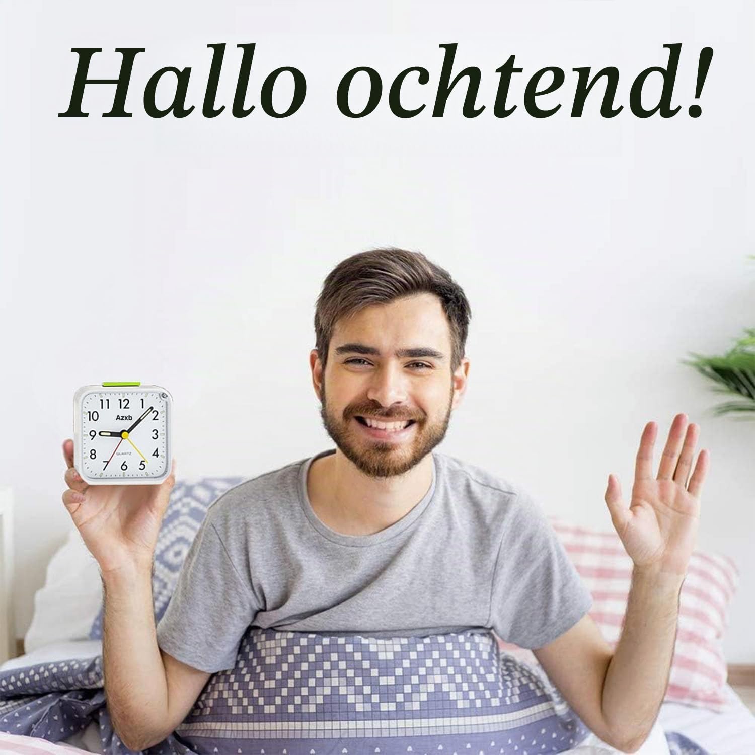 Detalle de Azxb Azxb-alarm clock analoge reiswekker met nachtlampje en sluimerfunctie