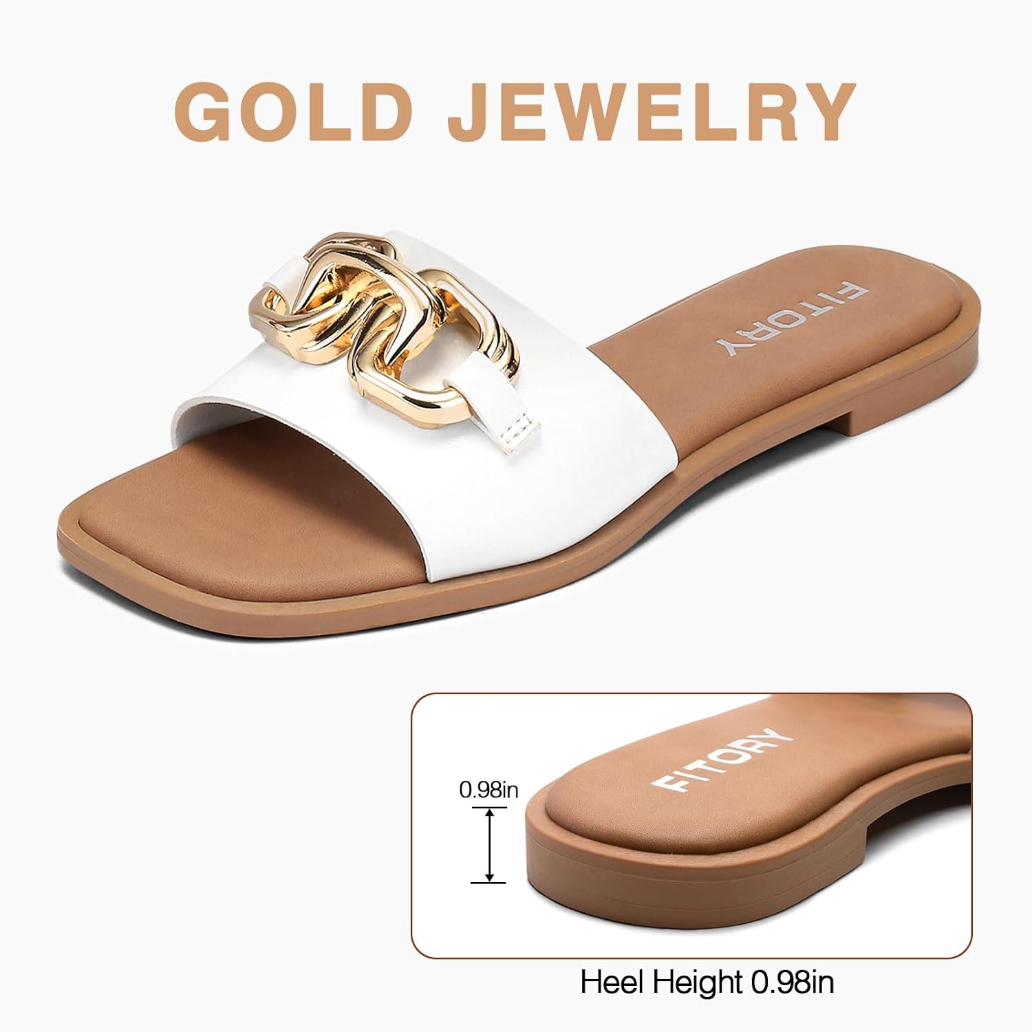 Detalle de FITORY Flat Sandals Slide, Size 6-11