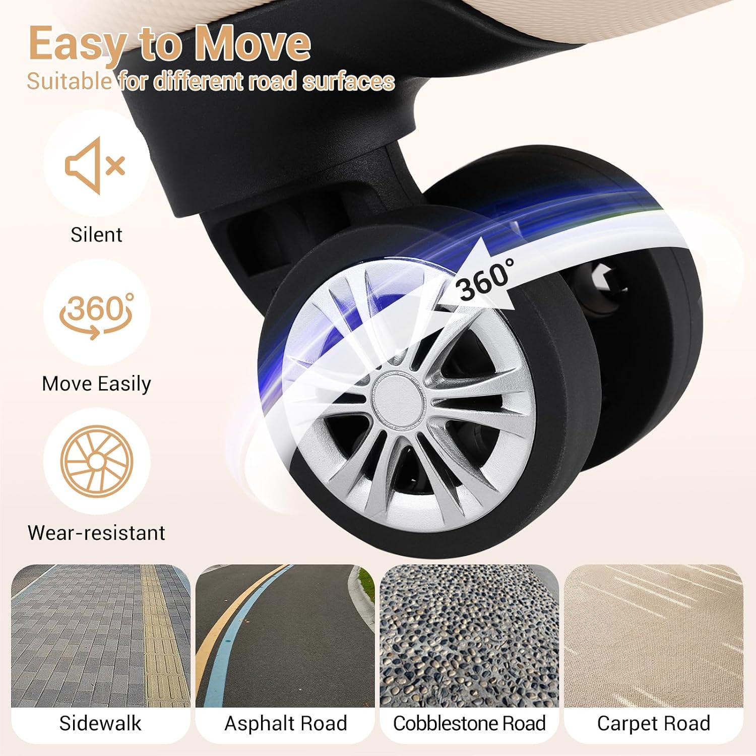 Detalle de Kono ABS+PC 24in Lightweight Trolley Case