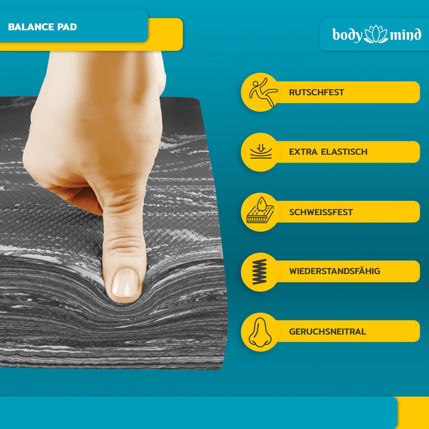 Detalle 2 de Body & Mind Balance-Pad - Planche d'équilibre en mousse TPE 40x29 cm