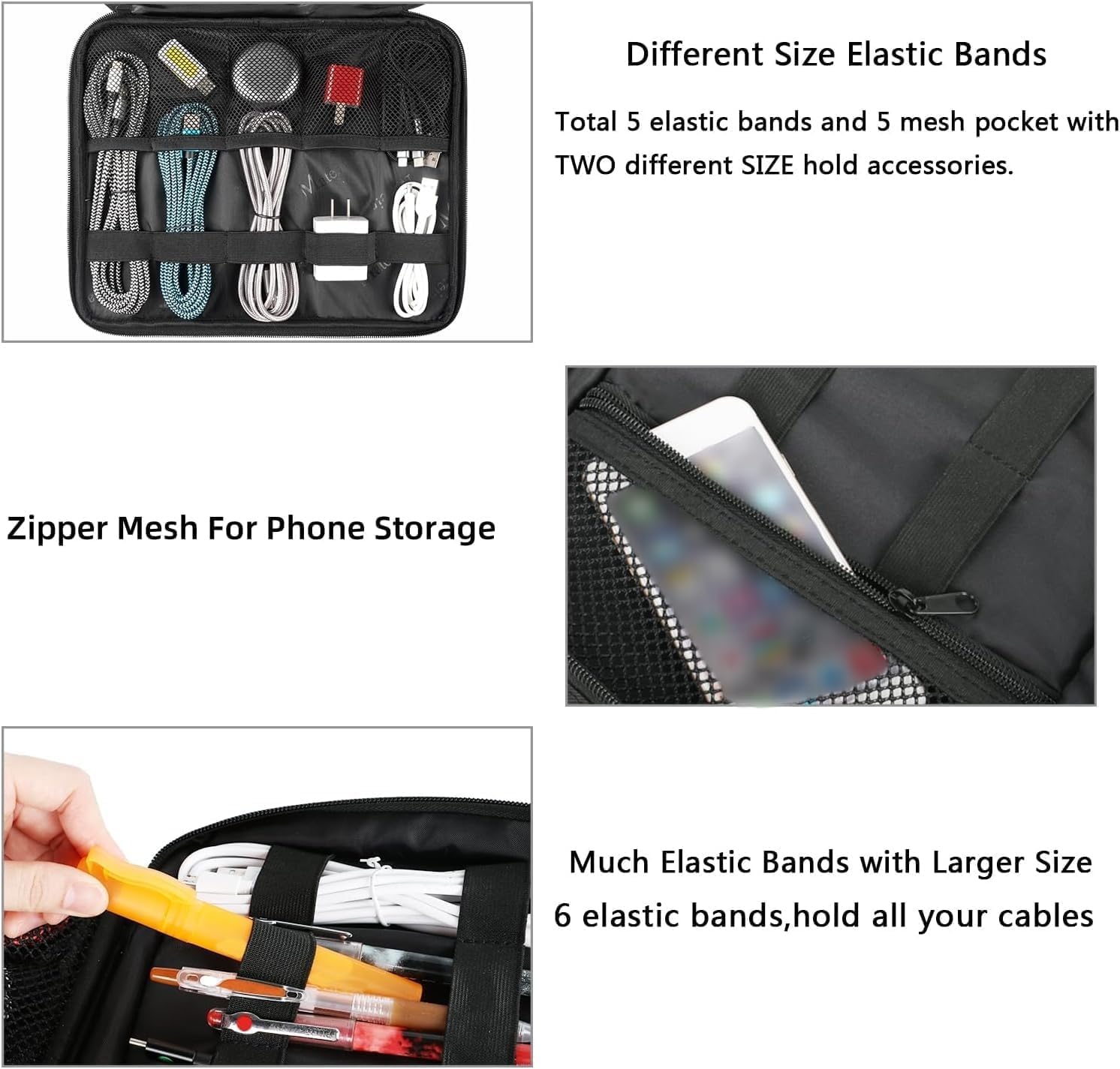 Thumbnail 3 de MATEIN Borsa Porta Cavi Grande: Organizzatore Elettronica Durevole e Multifunzionale