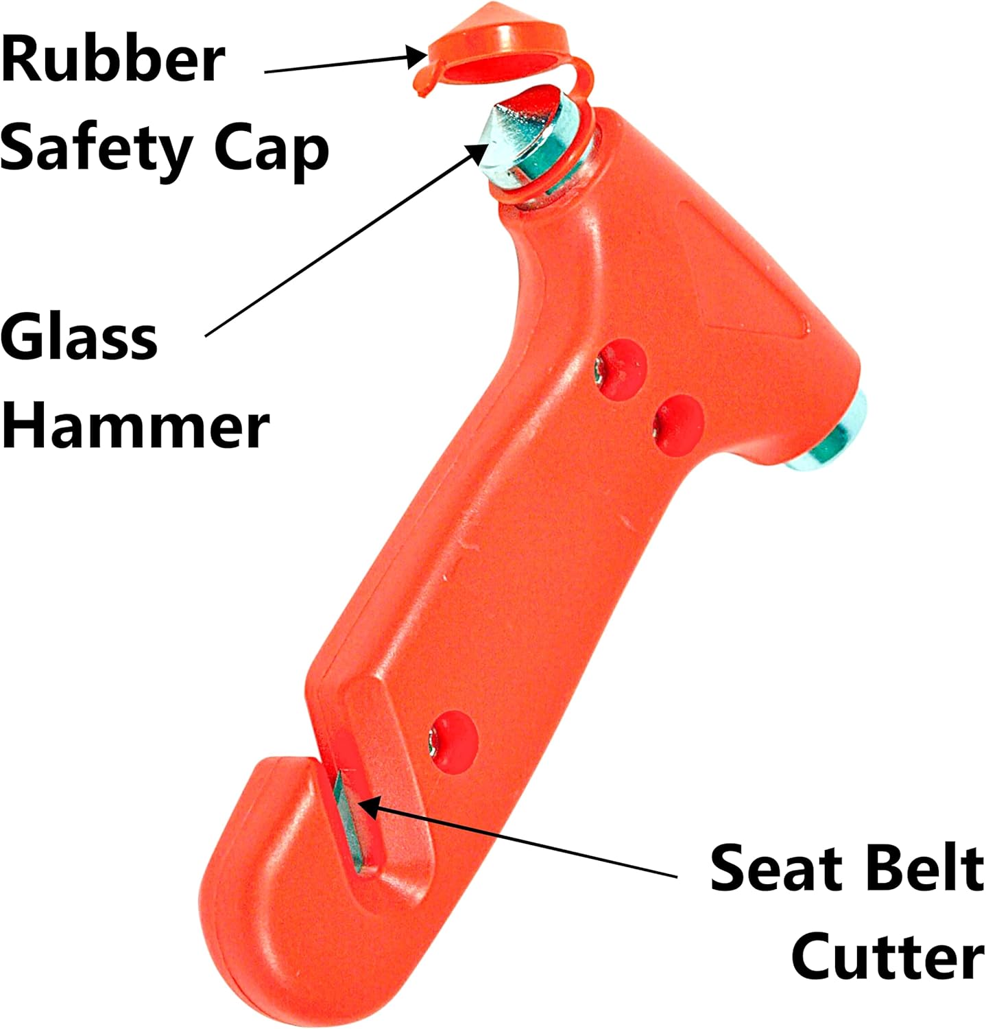 Thumbnail 5 de AA6240 Emergency Car Window/Glass Hammer with Seatbelt Cutter – Red