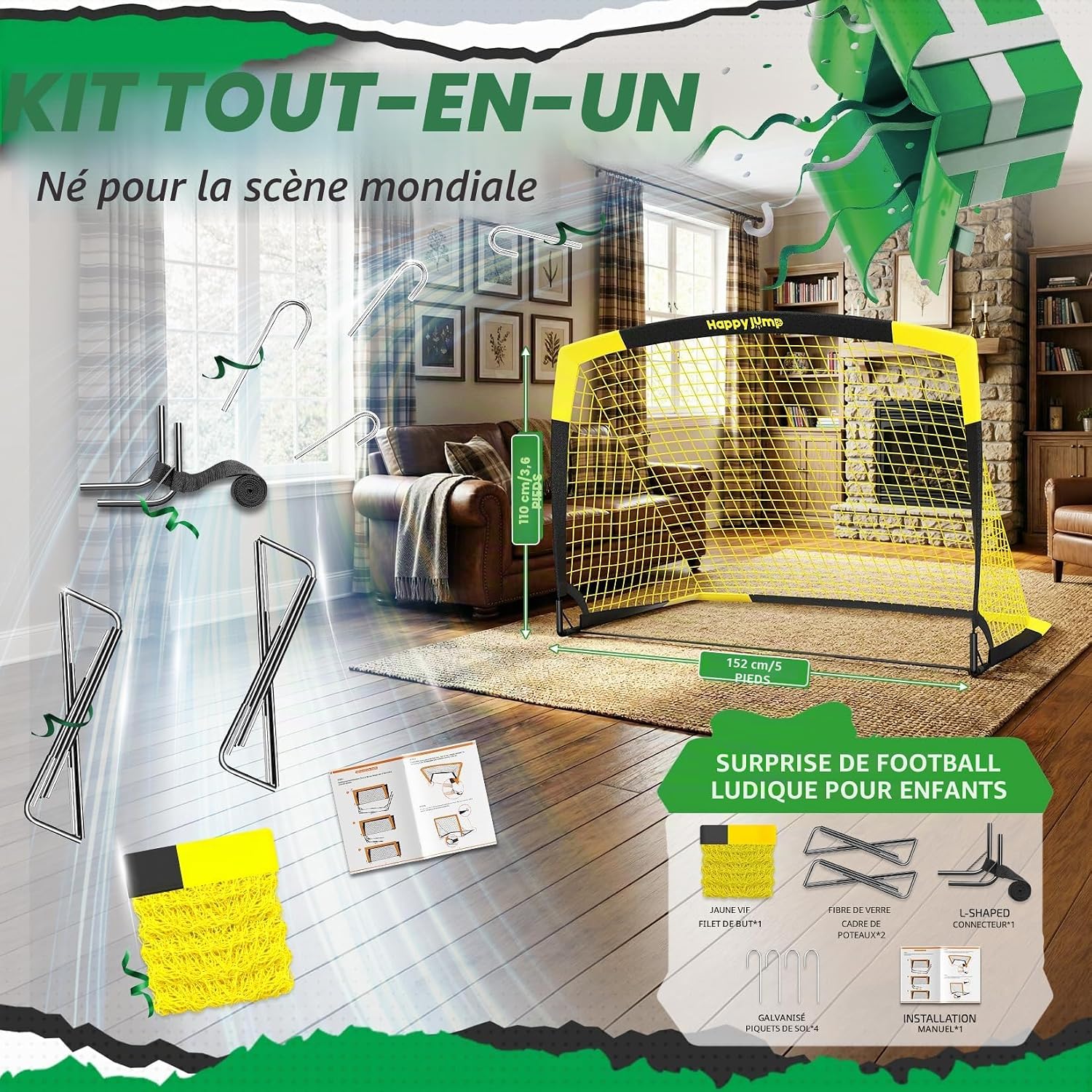 Thumbnail 4 de Happy Jump Buts de Football Pop-Up Pliable – 1 ou 2 buts, portable et robuste pour jardin et entraînement