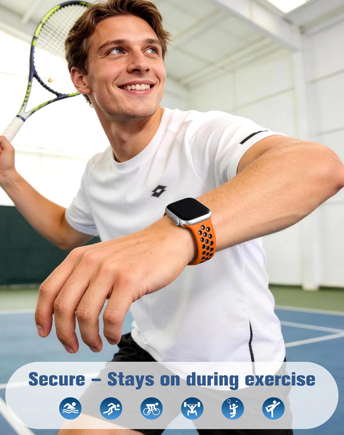Thumbnail 4 de Adorve 4 Pack Breathable Sports Strap for Apple Watch (42–49mm) – Soft Silicone, Secure Fit