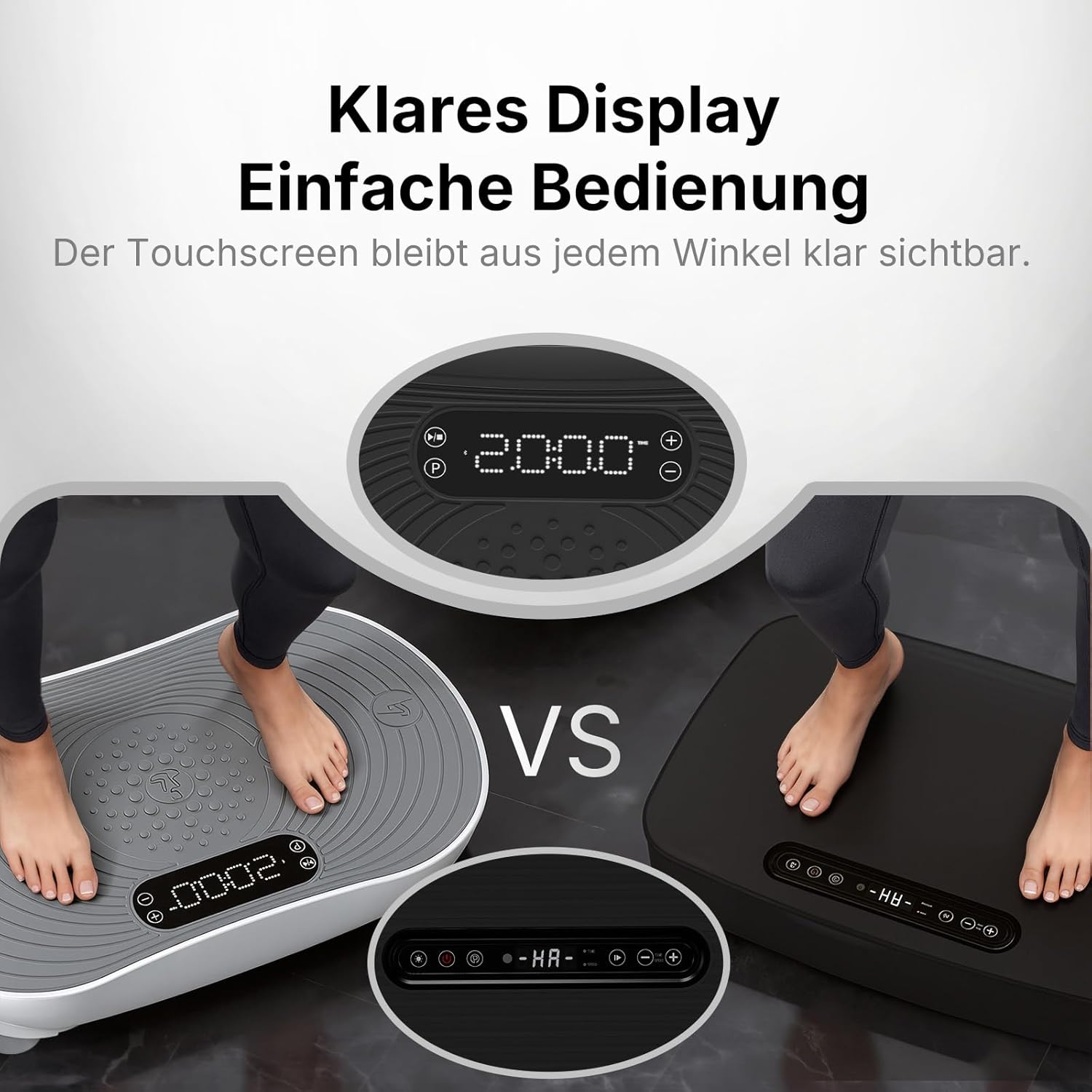 Detalle de MERACH Vibrationsplatte V33 – Ganzkörper-Training mit 99 Geschwindigkeitsstufen, Bluetooth-Lautsprecher und LED-Touchscreen