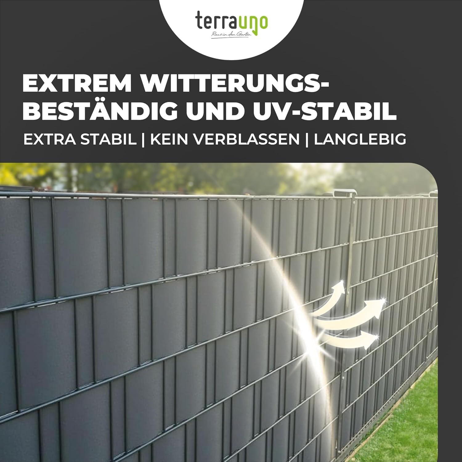 Thumbnail 5 de TerraUno Sichtschutzstreifen RAL 7040, 10 Streifen