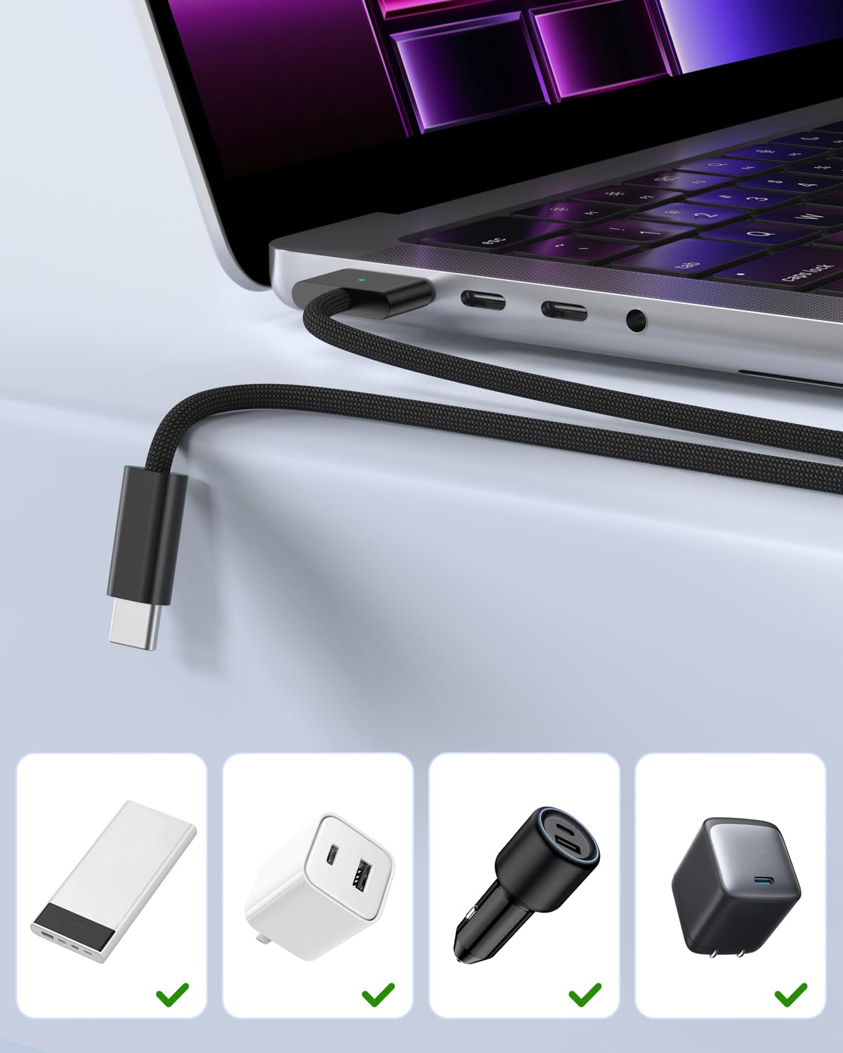 Thumbnail 5 de BOUTOP USB C to Magnetic 3 140W charging cable
