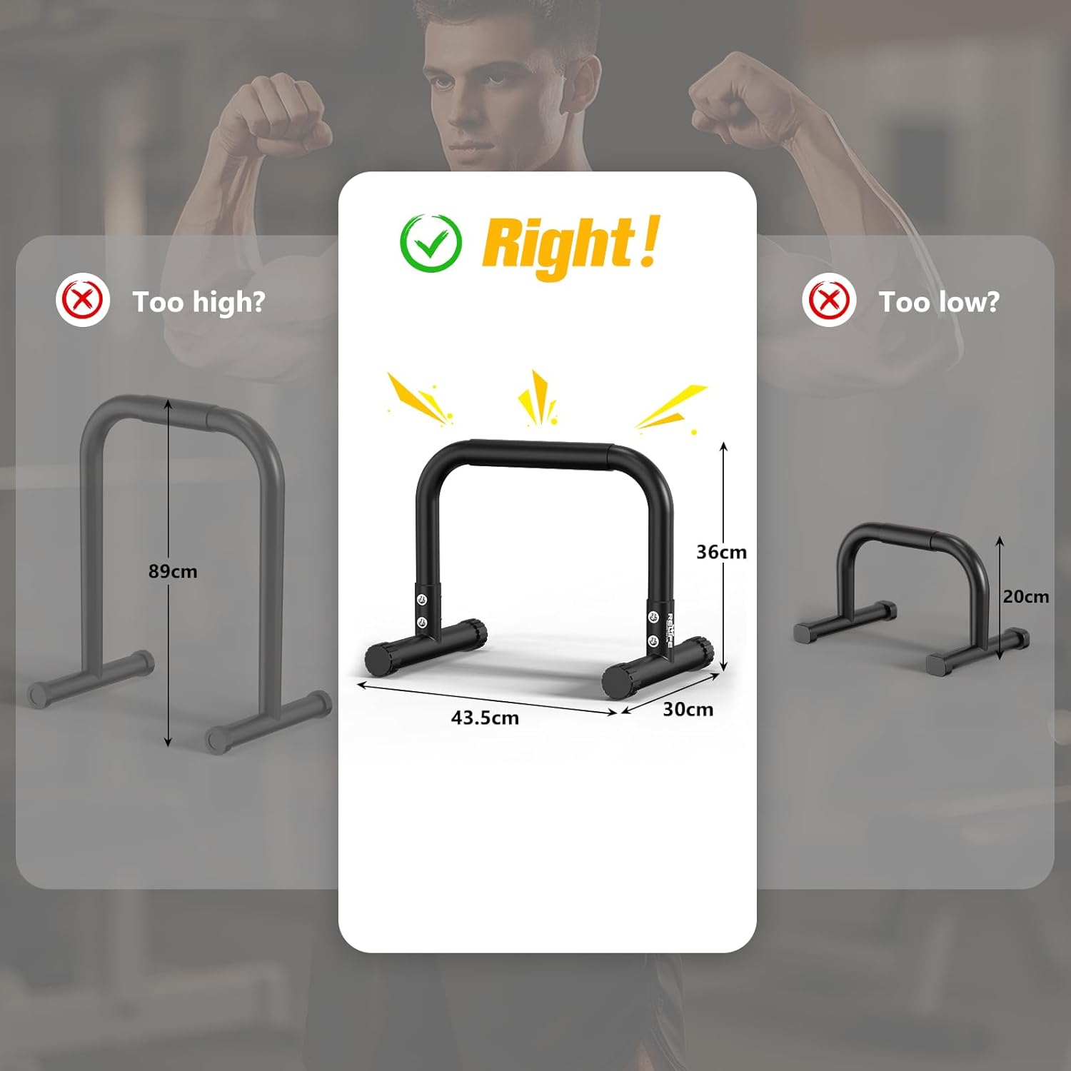 Thumbnail 6 de RELIFE Dip Station – verstellbare Dip Bar und Parallettes für Calisthenics (36 cm Hoch)
