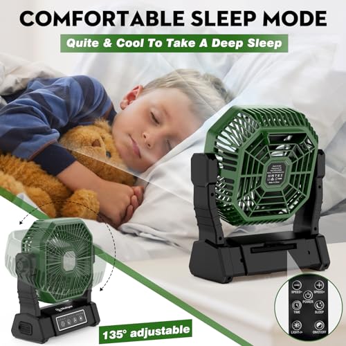 Thumbnail 5 de Multper Camping Ventilador con Luz LED y Batería 10000 mAh para Tienda – Recargable, Remoto y Gancho