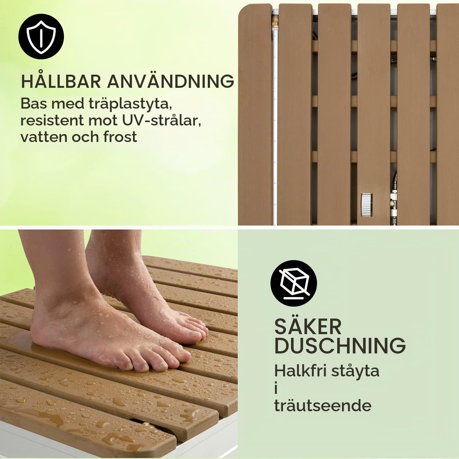 Detalle de Blumfeldt Sumatra Breeze SQ trädgårdsdusch med fotpedal och justerbar stråle