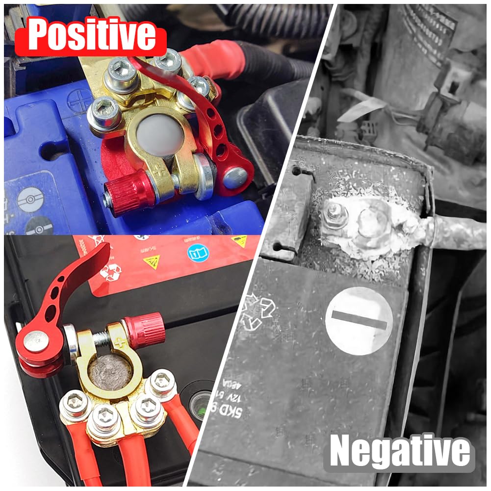 Detalle de URAQT Terminali di Batteria – Terminali in Ottone SAE/JIS A, 4 vie per 12V/24V