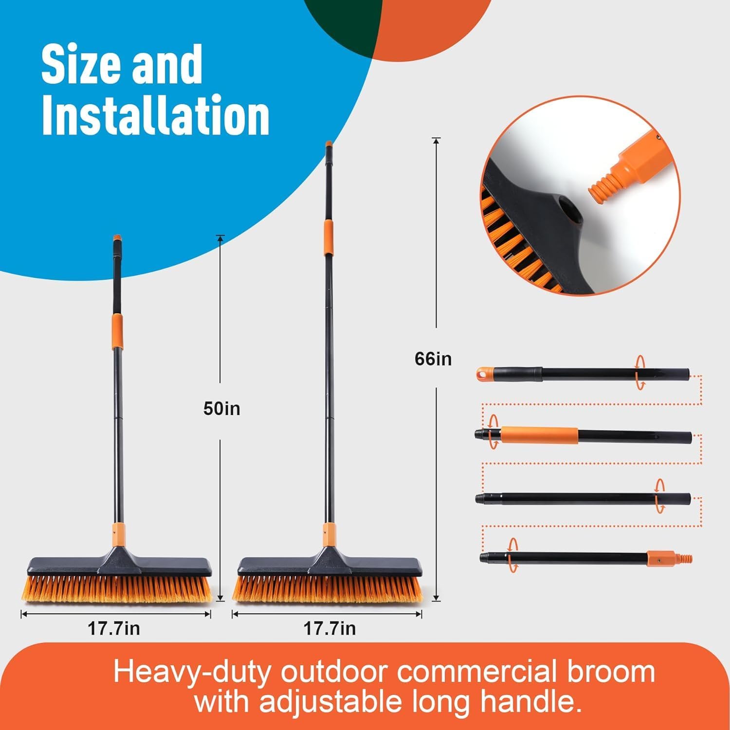 Thumbnail 2 de Garden Broom Heavy Duty 66 in outdoor brush 🧹