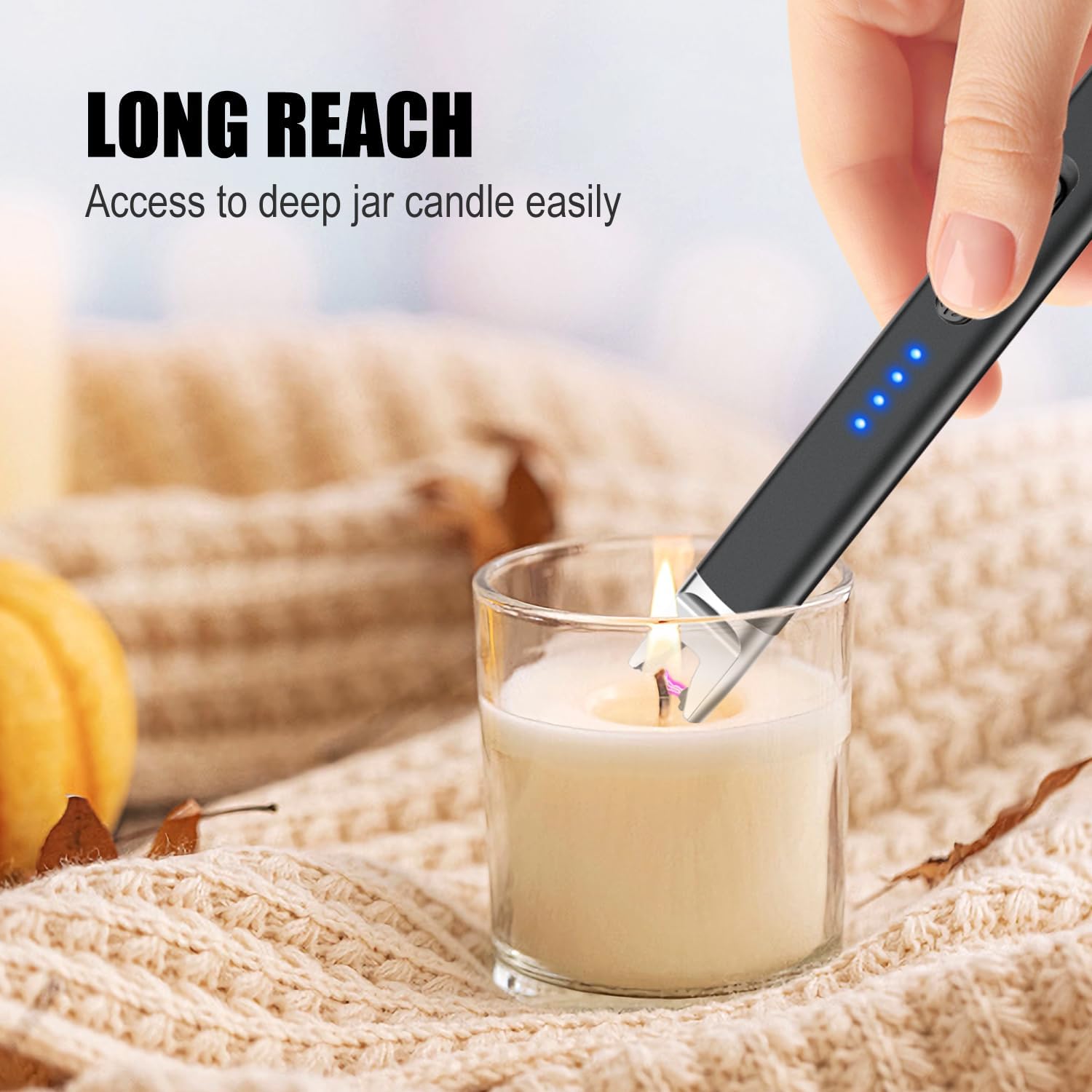 Detalle de lcfun Electric Candle Lighter 2 Pack (Long Reach, USB C Rechargeable, Flameless Plasma Lighters)