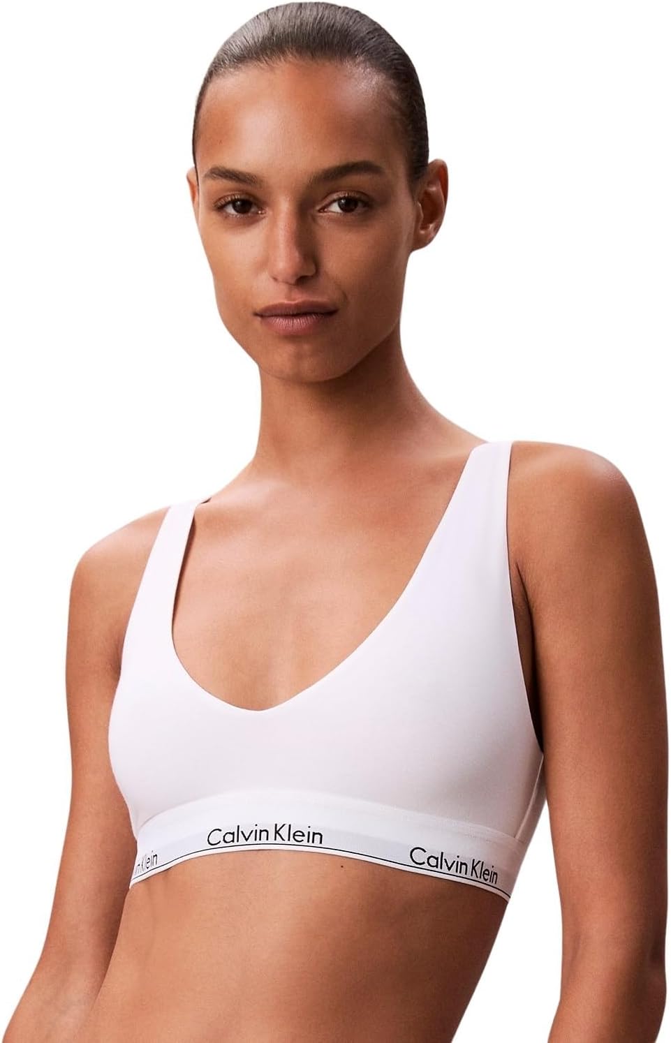 Detalle 2 de Calvin Klein Donna Bralette Unlined Triangle con spalline regolabili: comoda e senza imbottitura