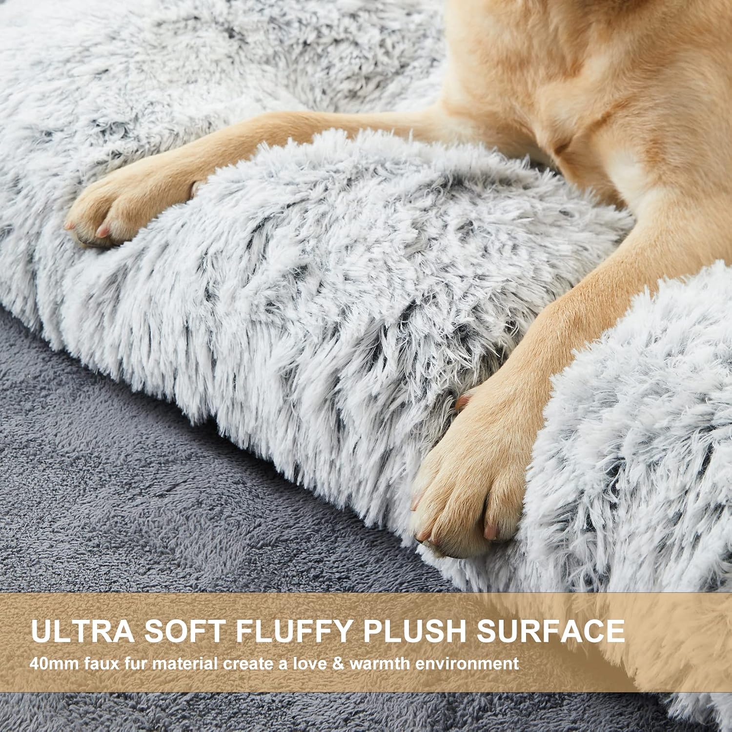 Detalle de BFPETHOME BFCMRGDGR3021 Medium Plush Dog Crate Bed, Non-Slip, Washable