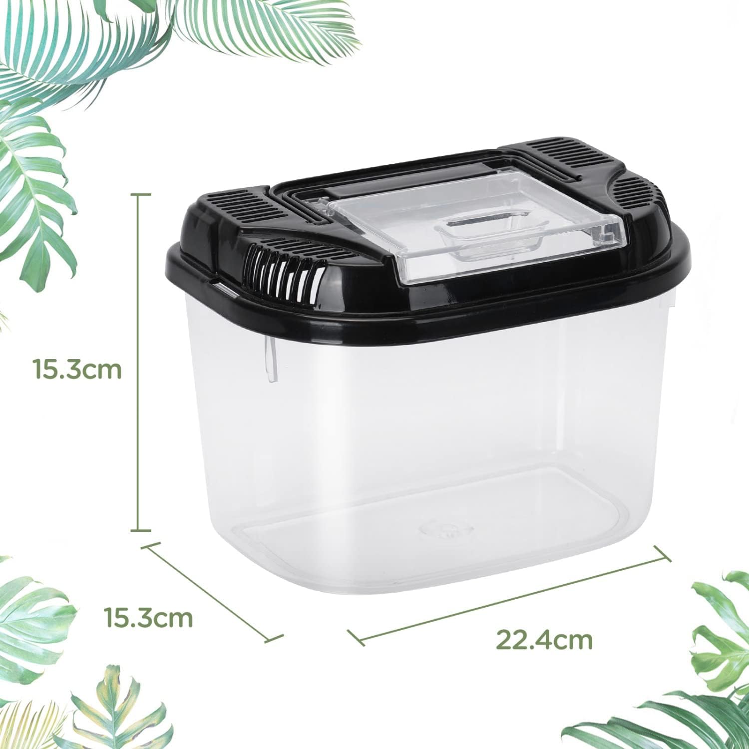 Thumbnail 2 de Terrario di plastica Nobleza per rettili taglia M (22,4 × 15,3 × 15,3 cm), scatola trasparente ventilata con coperchio e maniglia