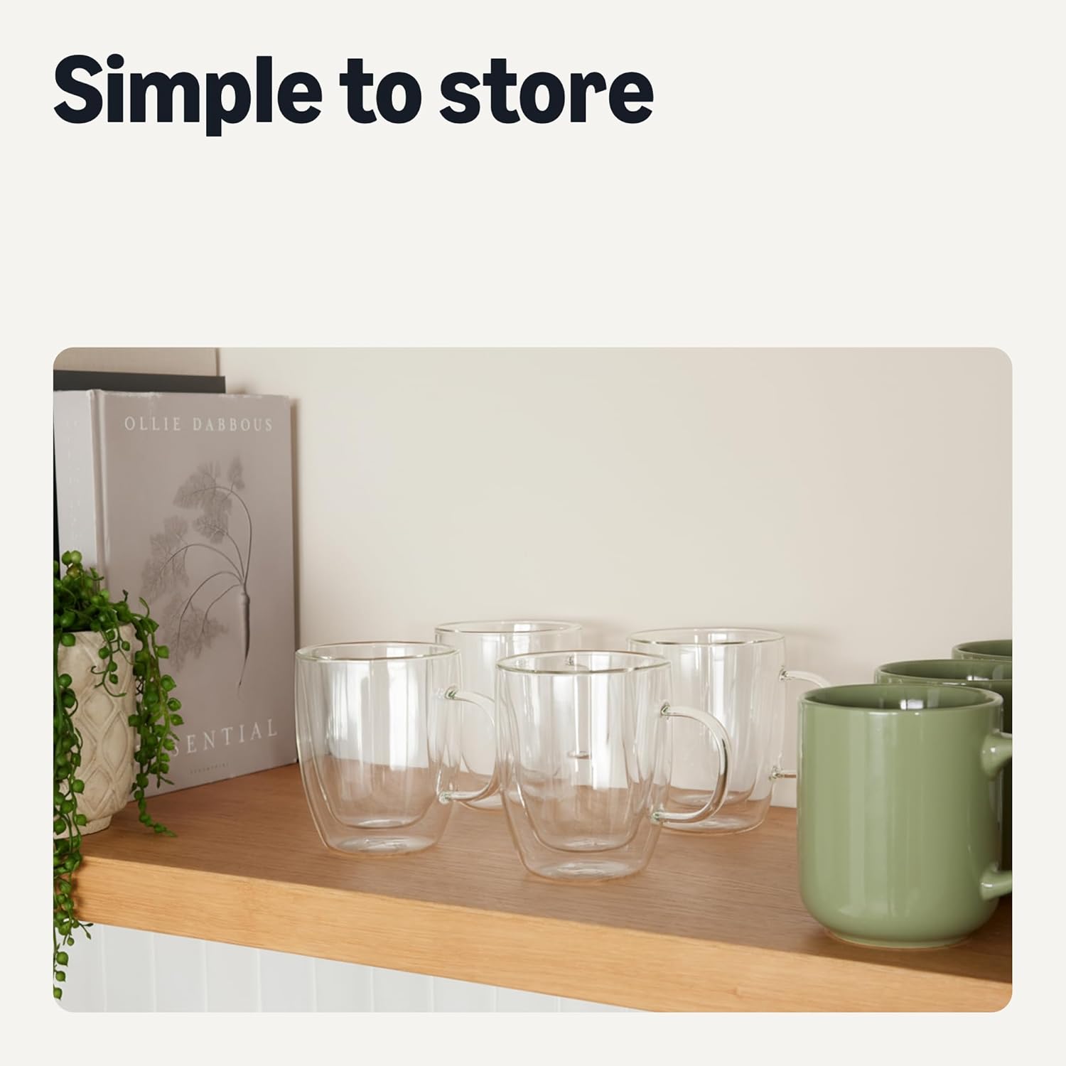Thumbnail 5 de Amazon Basics Double Walled Glass Coffee Mugs, 4-Piece Set (382ml) – Dishwasher Safe