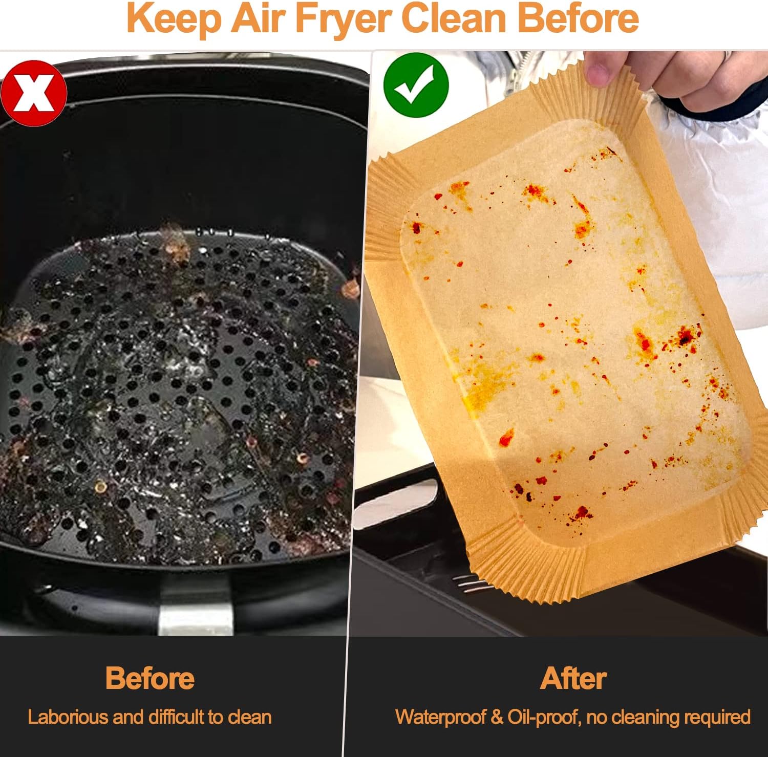 Thumbnail 1 de Air Fryer Liners 22x14x5cm for Ninja AF300UK