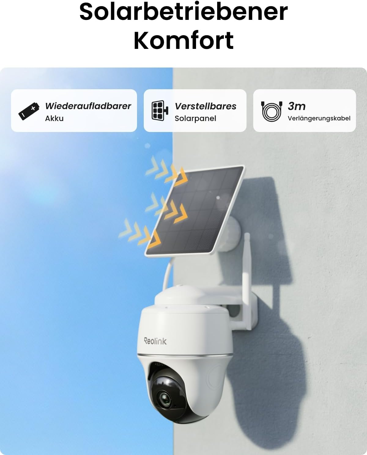 Thumbnail 5 de Reolink 2K WLAN-Überwachungskamera-Set außen mit Solar & Akku, 360°-Schwenk, KI-Erkennung (Home Hub Mini + 2× Argus PT Lite)