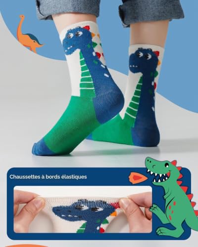 Detalle 2 de Kyopp Chaussettes enfant en coton, animaux, unisexes, 10 paires, 25-28