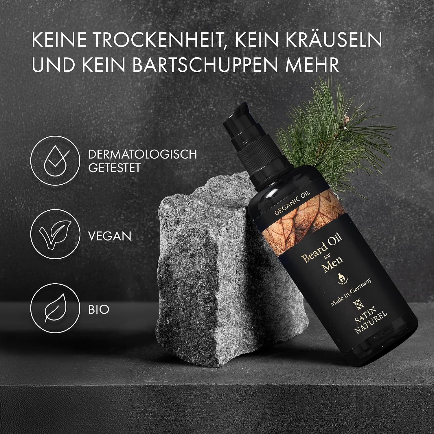 Thumbnail 1 de Satin Naturel BIO Bartöl kaltgepresst 100 ml – Premium Bartpflege für Herren