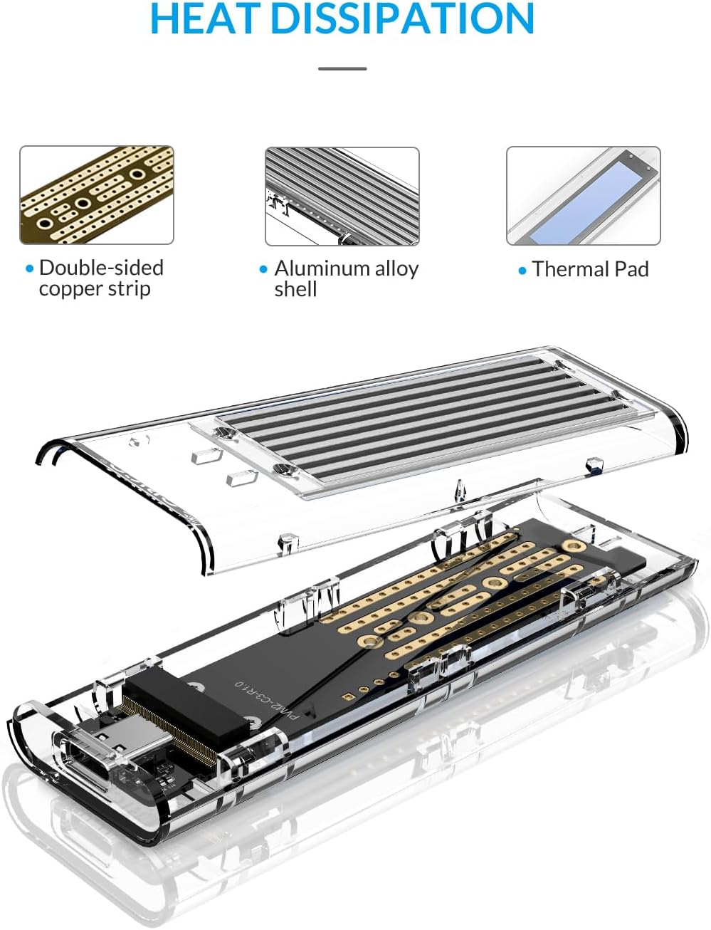 Detalle de Boîtier SSD M.2 ORICO 10Gbps ⚙