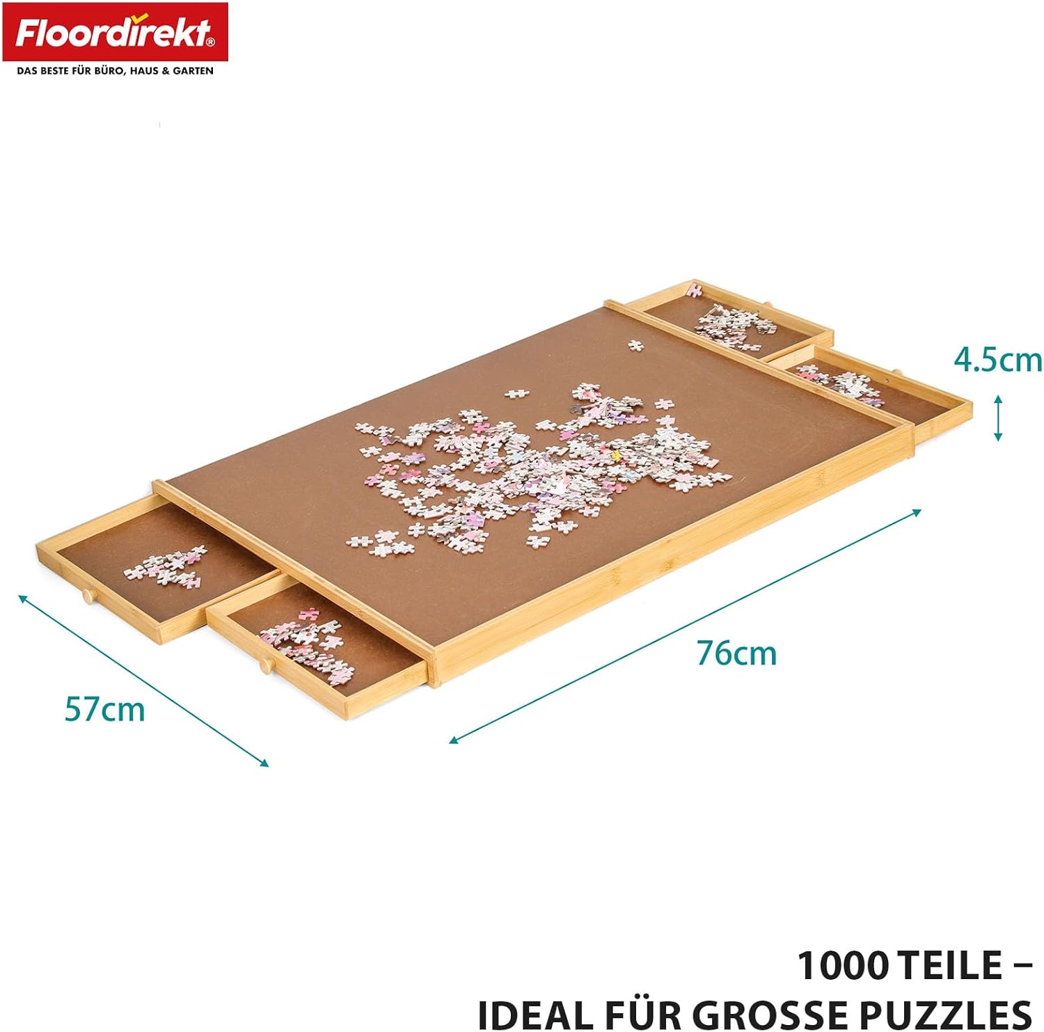 Detalle 2 de Floordirekt Yukon Puzzletisch 76Ă57 cm đ§©