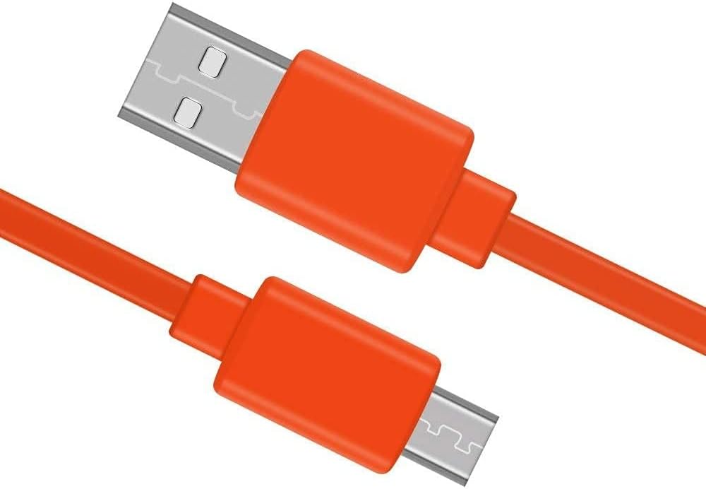 Detalle de Adhiper Micro USB Flachladekabel 1 m – Flachkabel für JBL Flip, Clip, Charge, Go, Pulse, Trip, Tune & UE Boom (Orange)