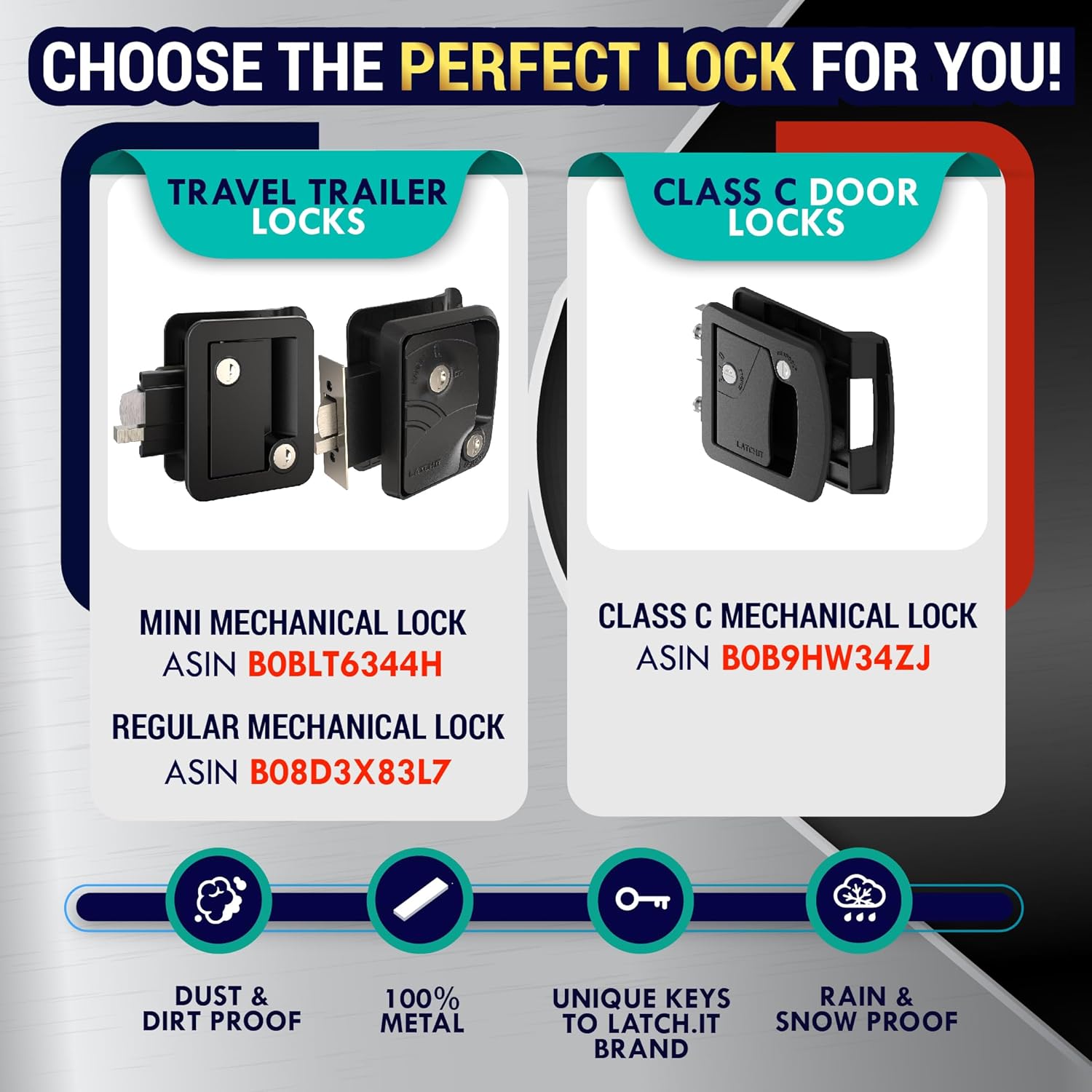 Thumbnail 3 de LATCH.IT RV Door Lock Replacement 3.5" x 4.5" 🔐