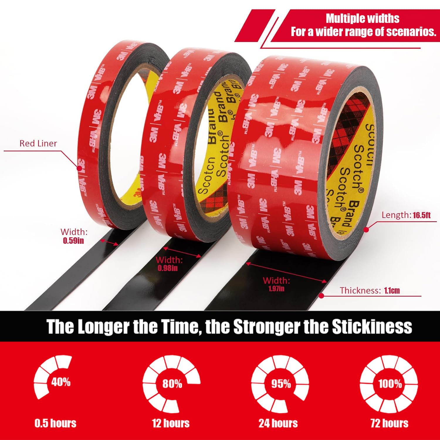 Thumbnail 4 de Doppelseitiges Klebeband Extra Stark (VHB 5952), 25 mm x 5 m, 1,1 mm dick – wasserfest & temperaturbeständig