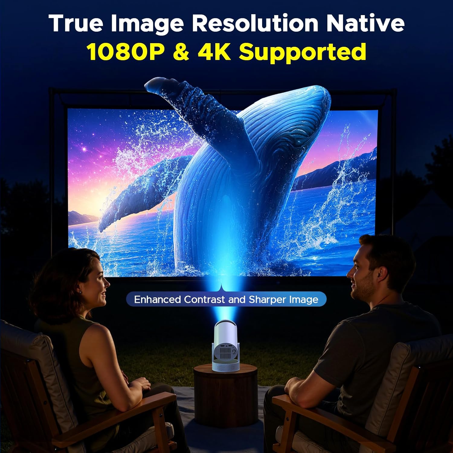 Thumbnail 5 de HOTPEAK Mini Projector 4K with WiFi and Bluetooth 🎥