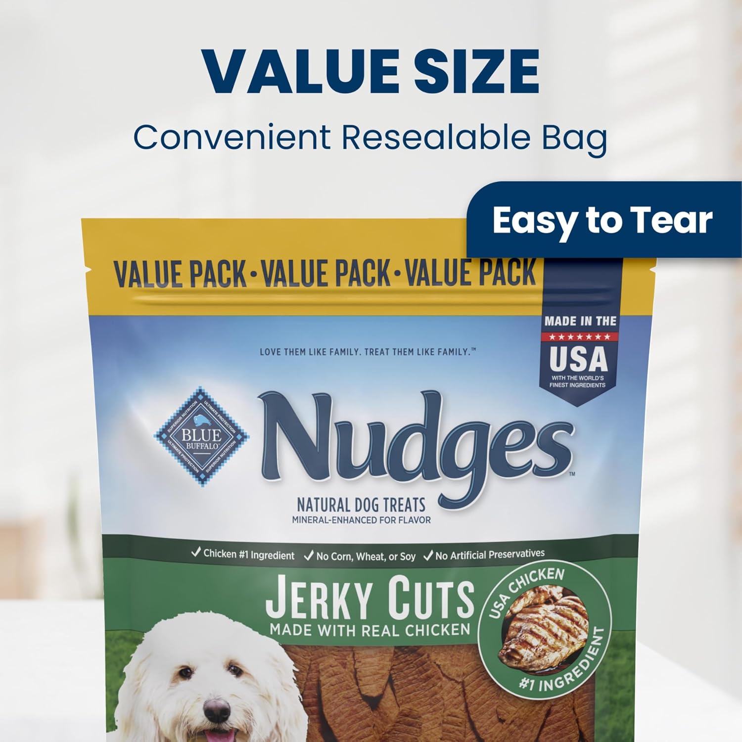 Thumbnail 3 de Blue Buffalo Nudges Jerky Cuts Chicken Dog Treats, 36 oz