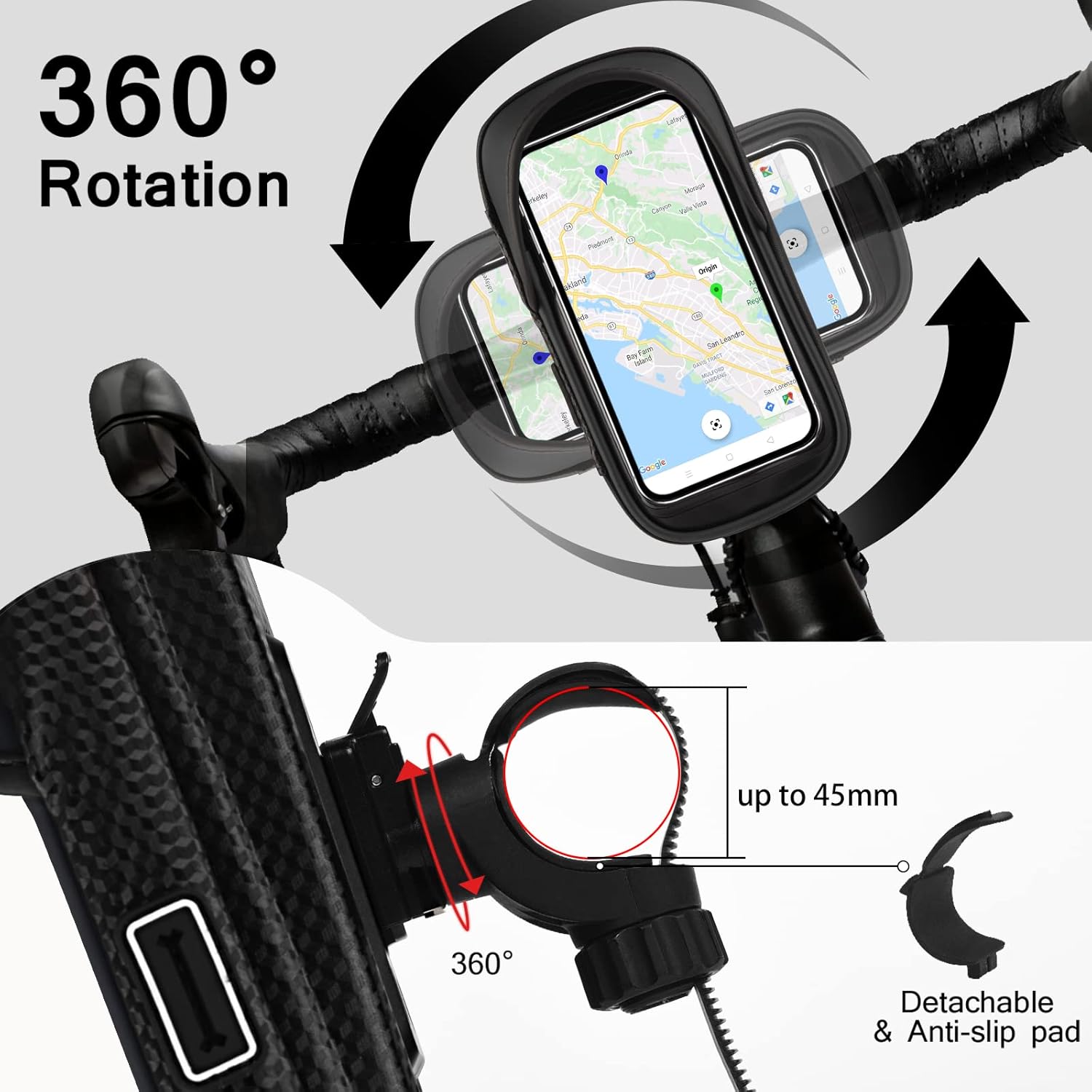 Detalle 2 de Vitalismo Bike Phone Holder Waterproof 360°