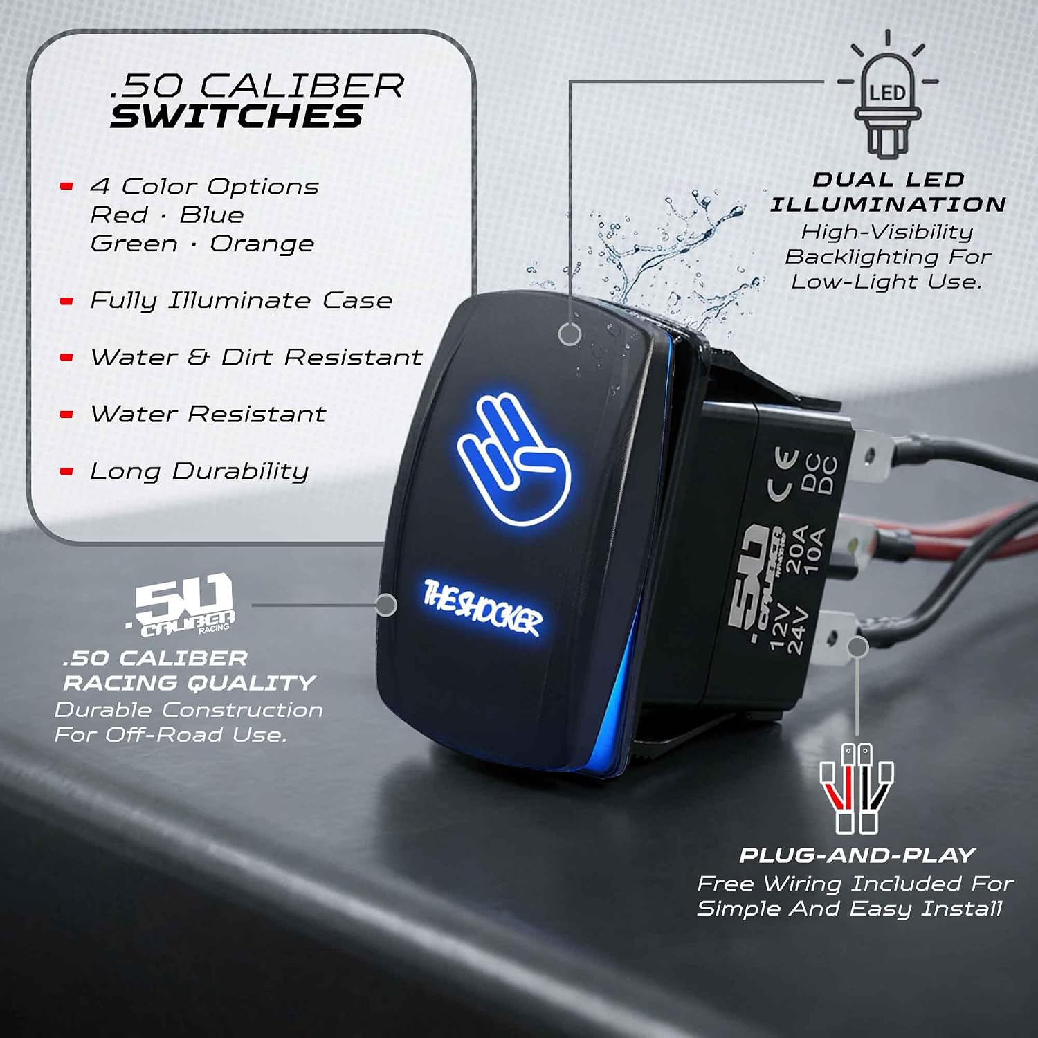 Detalle 2 de 50 Caliber Racing Rocker Switch 12V
