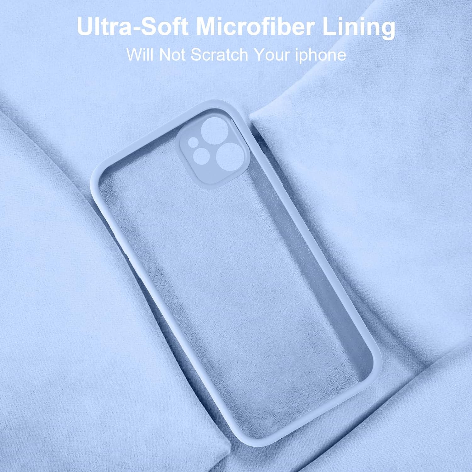 Thumbnail 5 de Vooii iPhone 11 Case — Upgraded Liquid Silicone with Flat Edges, Camera Protection and Microfibre Lining (6.1in) in Light Blue