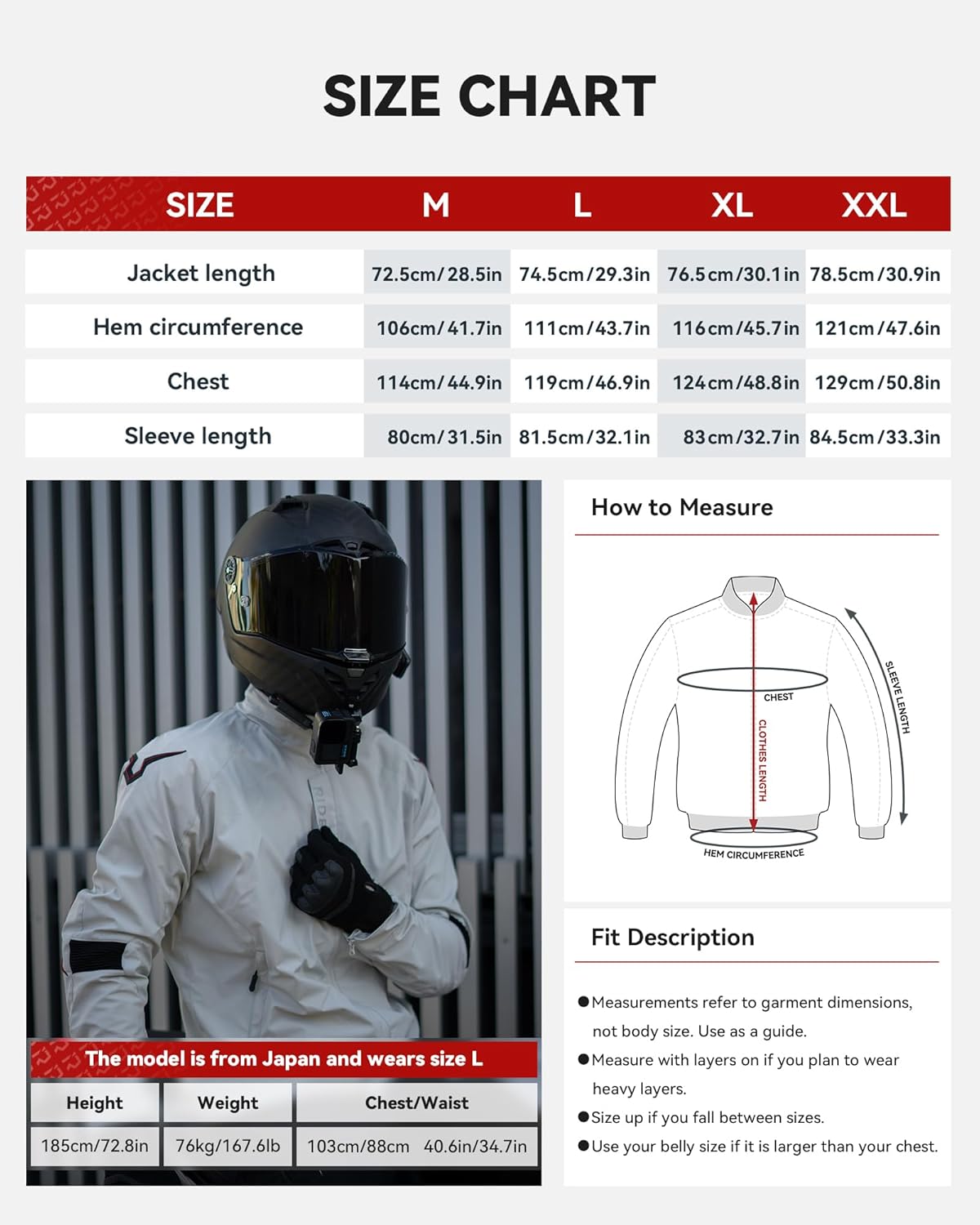 Thumbnail 6 de RIDEIRON Giacca Moto Uomo 4 Stagioni con fodera termica rimovibile e protezioni CE rimovibili