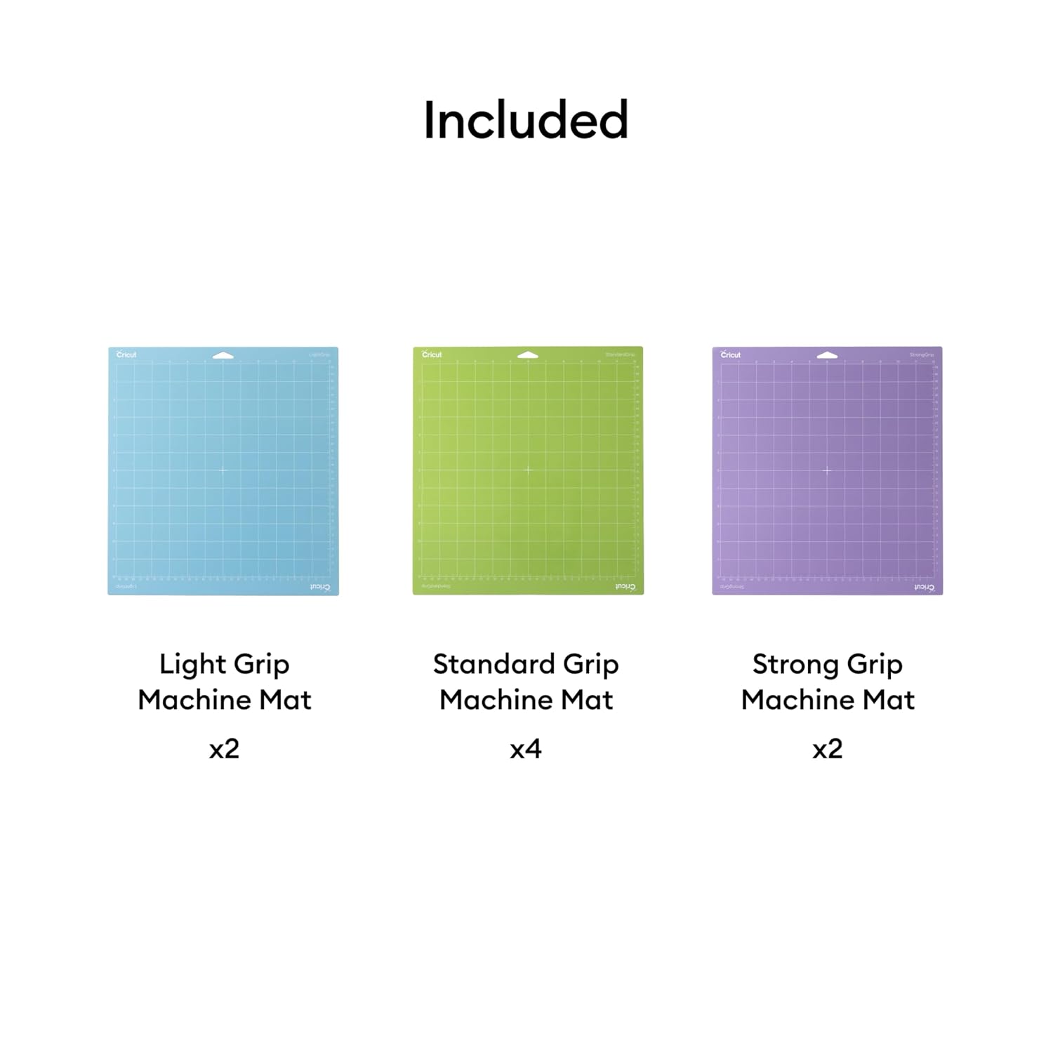 Detalle de Cricut 2012133 Cutting Mat Variety Pack, 12 x 12 in, 8 Mats, 3 Grip Levels