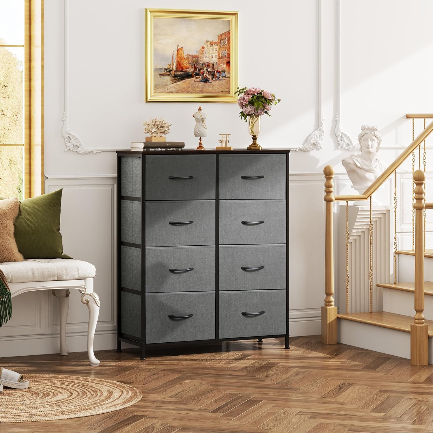 Detalle 2 de WLIVE Fabric Dresser 8-Drawer 31.7in