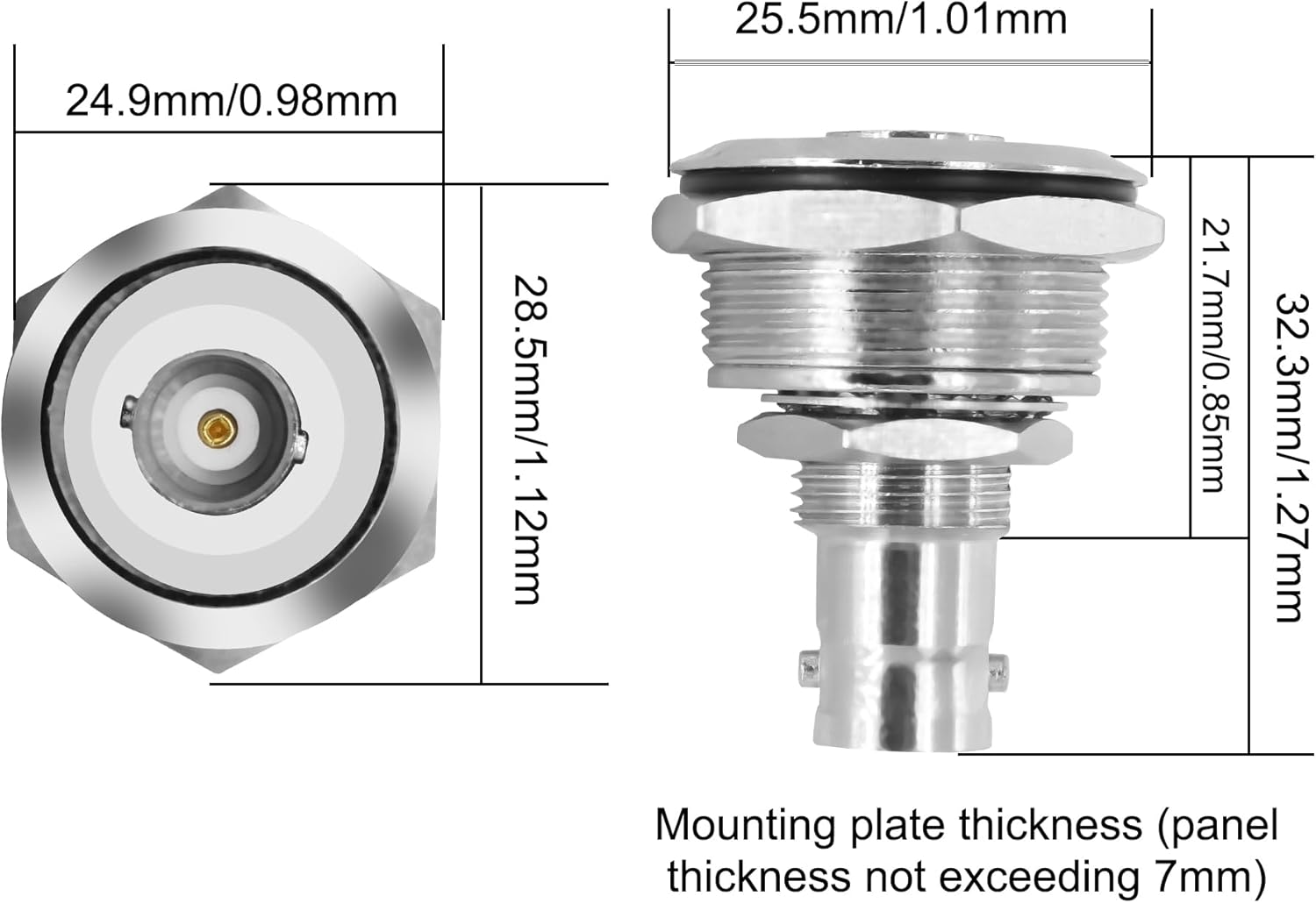 Thumbnail 1 de XMSJSIY BNC Female-to-Female Coupler 2pcs 📷