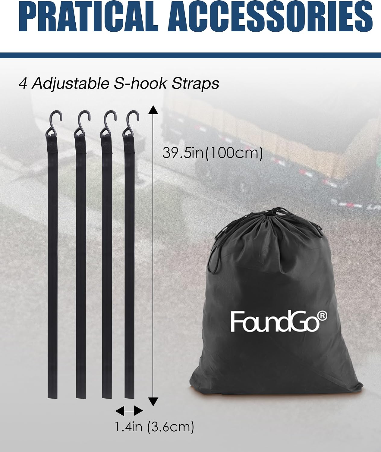 Detalle 2 de FoundGo Rete bagagli per pickup camion: rete di carico resistente da 106 x 127 cm