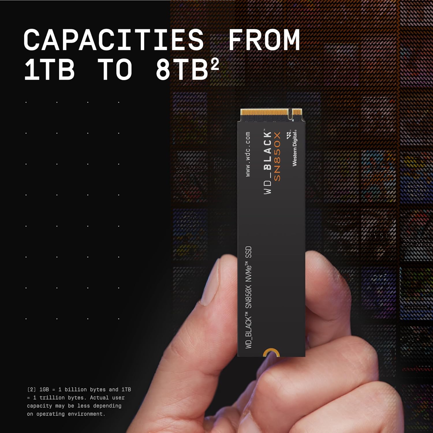 Detalle de WD_BLACK SN850X 8TB NVMe SSD M.2 PCIe Gen4 ⚡
