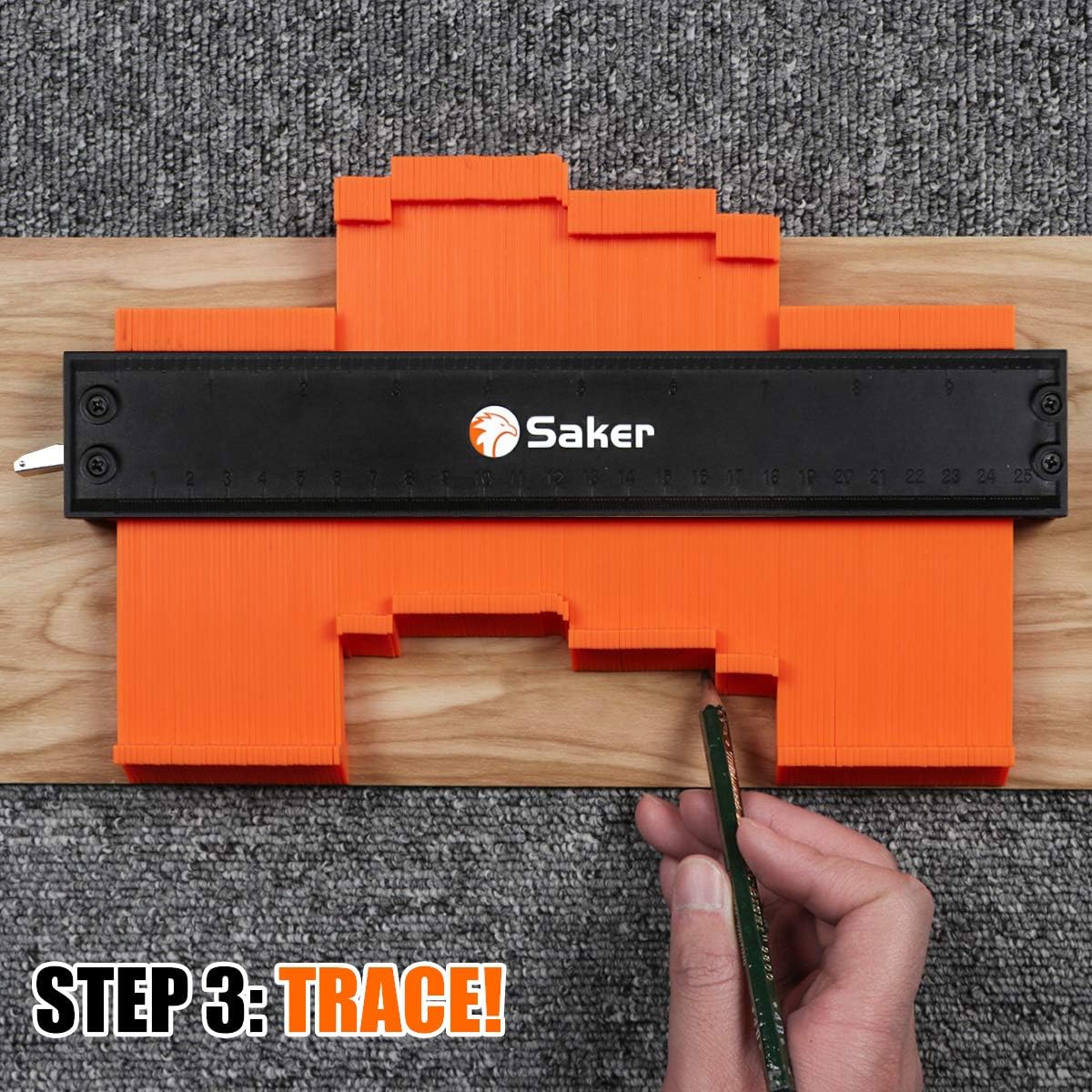 Thumbnail 4 de Saker Contour Gauge Profile Tool (Adjustable Lock) – 2pcs, 5 + 10 inch (12 + 25 cm) for copying irregular shapes